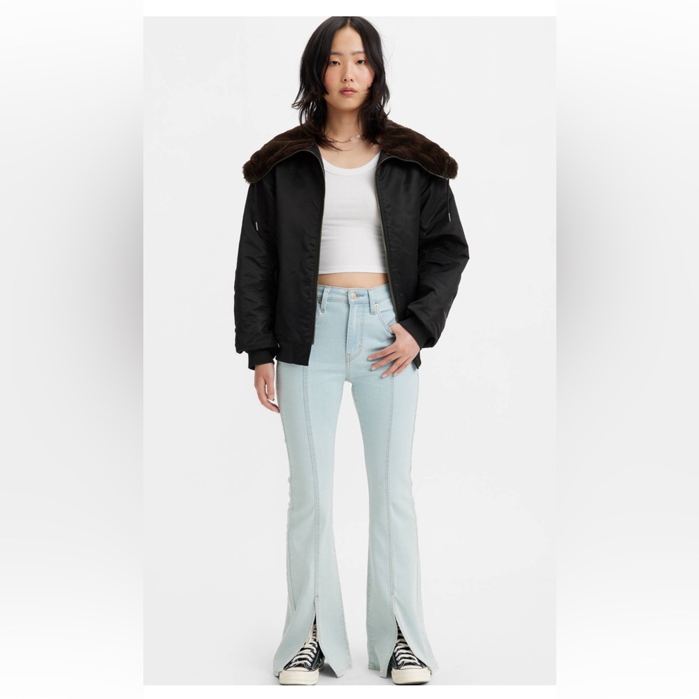 Levi's Womens 726 High Rise Flare Split Hem Jeans